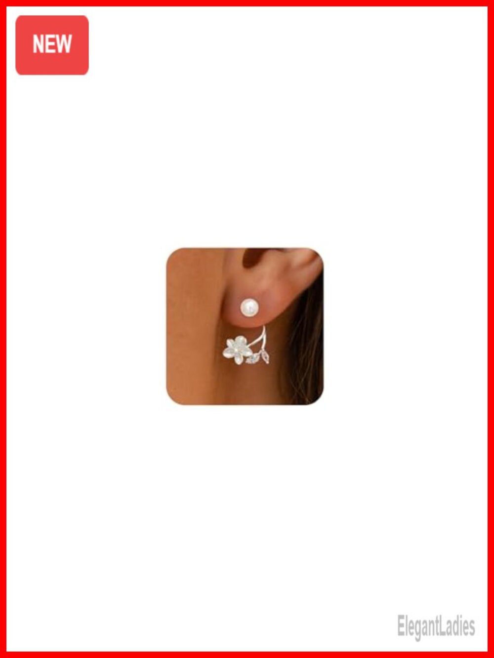 Pearl Drop Dangle Earrings 14K Gold Plated Brass Lever Back